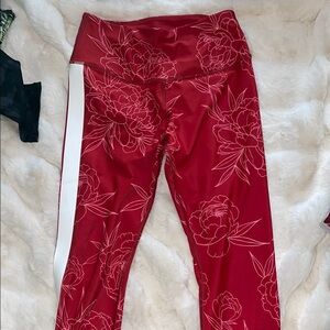 Ryderwear Red Floral Leggings